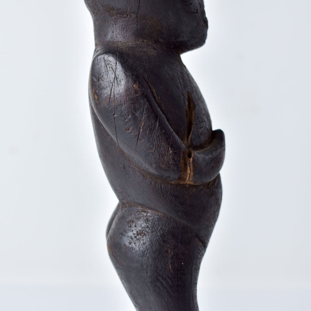 Lobi Standing Male Wood Figure on Custom Base Ghana