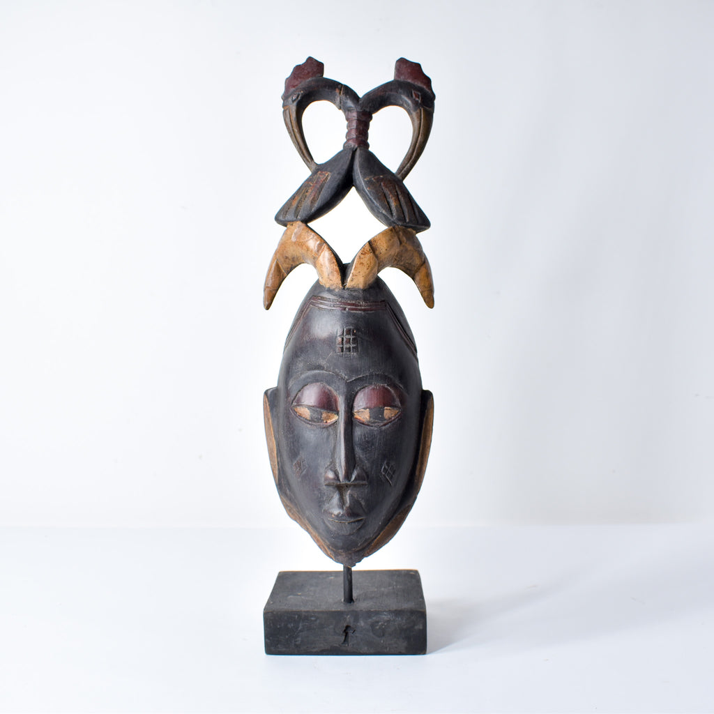 Guro House Mask with Two Birds Côte d'Ivoire