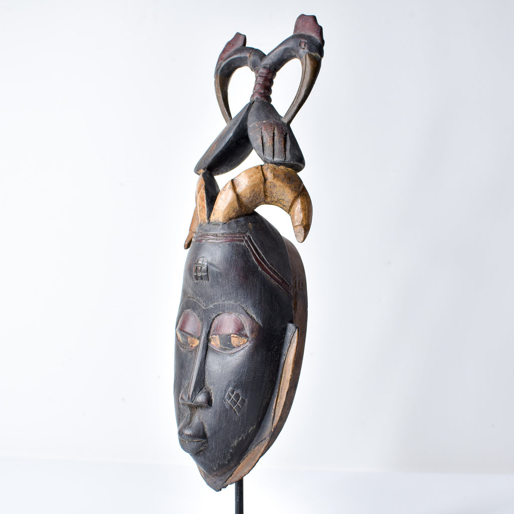 Guro House Mask with Two Birds Côte d'Ivoire