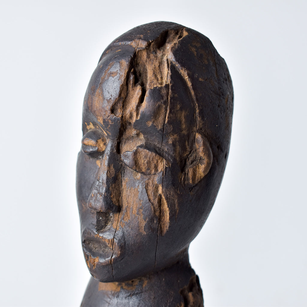 Lobi Standing Male Wood Figure on Custom Base Ghana