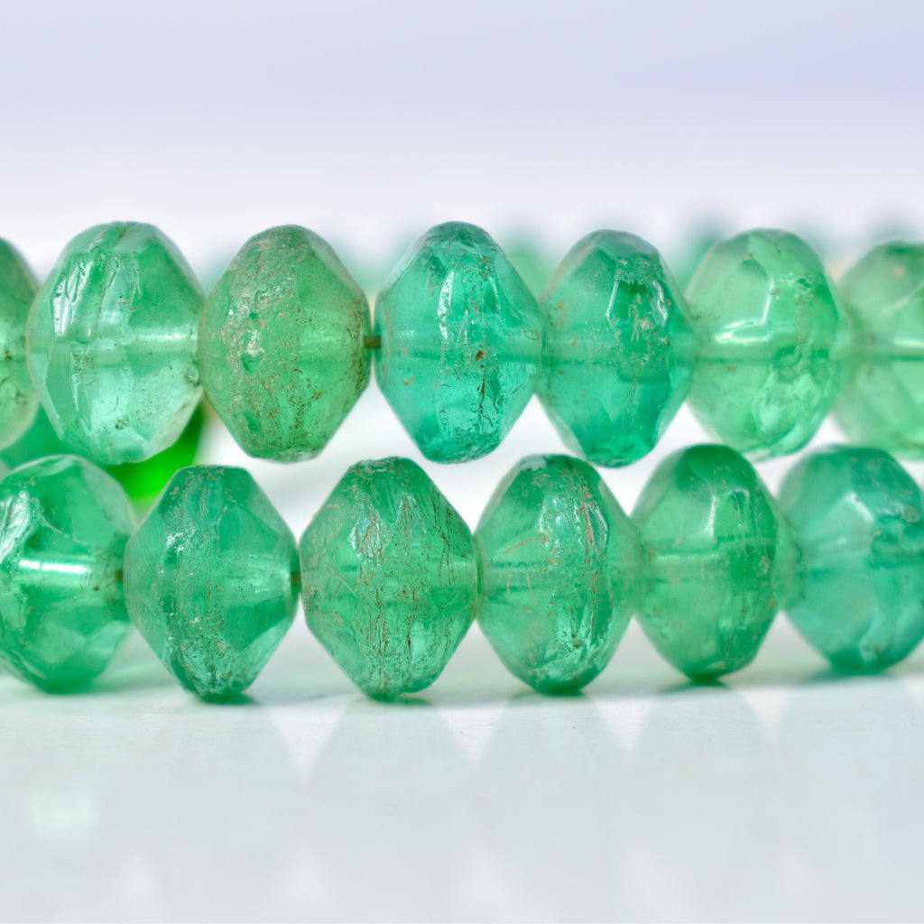 Bohemian Vaseline Green Trade Beads