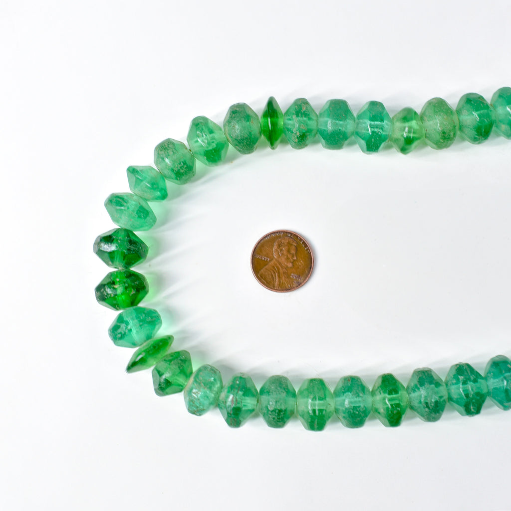 Bohemian Vaseline Green Trade Beads