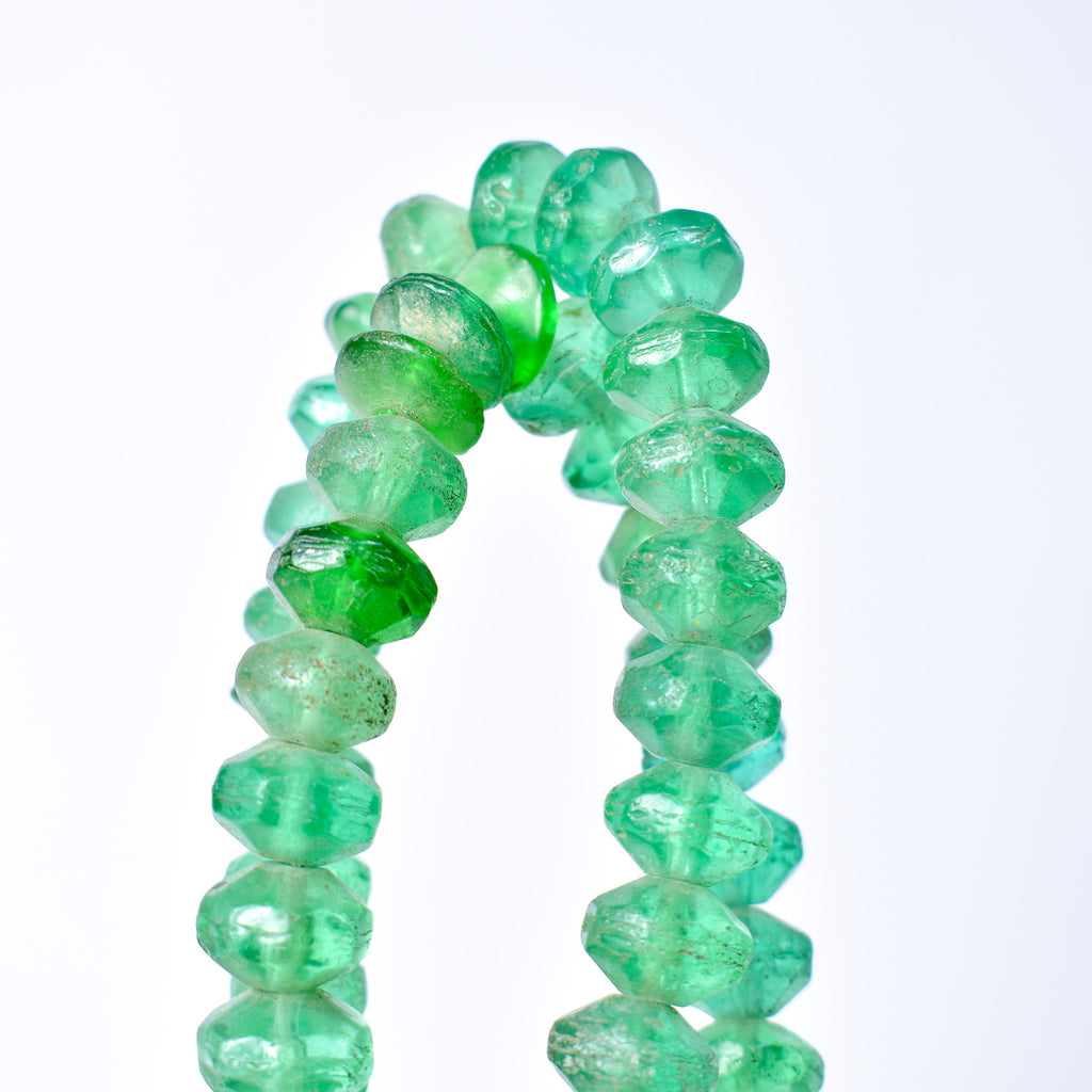 Bohemian Vaseline Green Trade Beads
