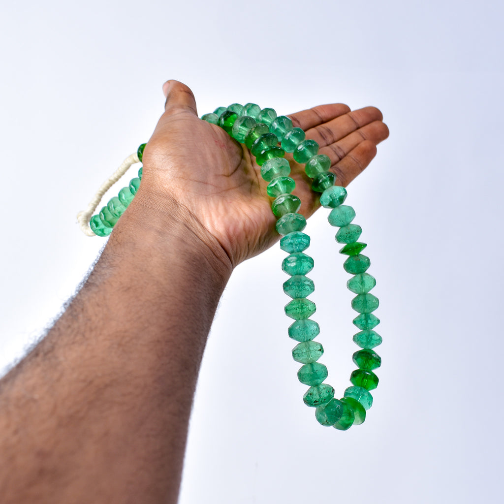Bohemian Vaseline Green Trade Beads