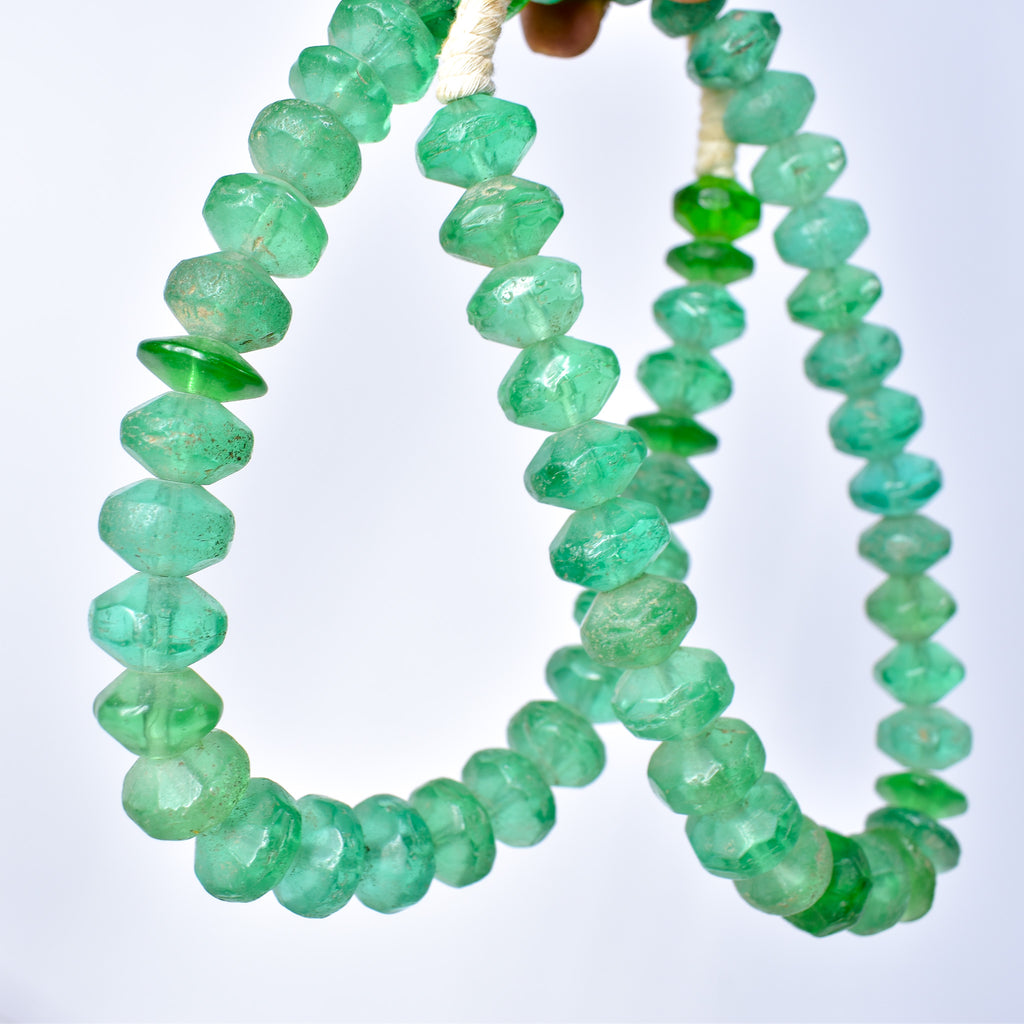 Bohemian Vaseline Green Trade Beads