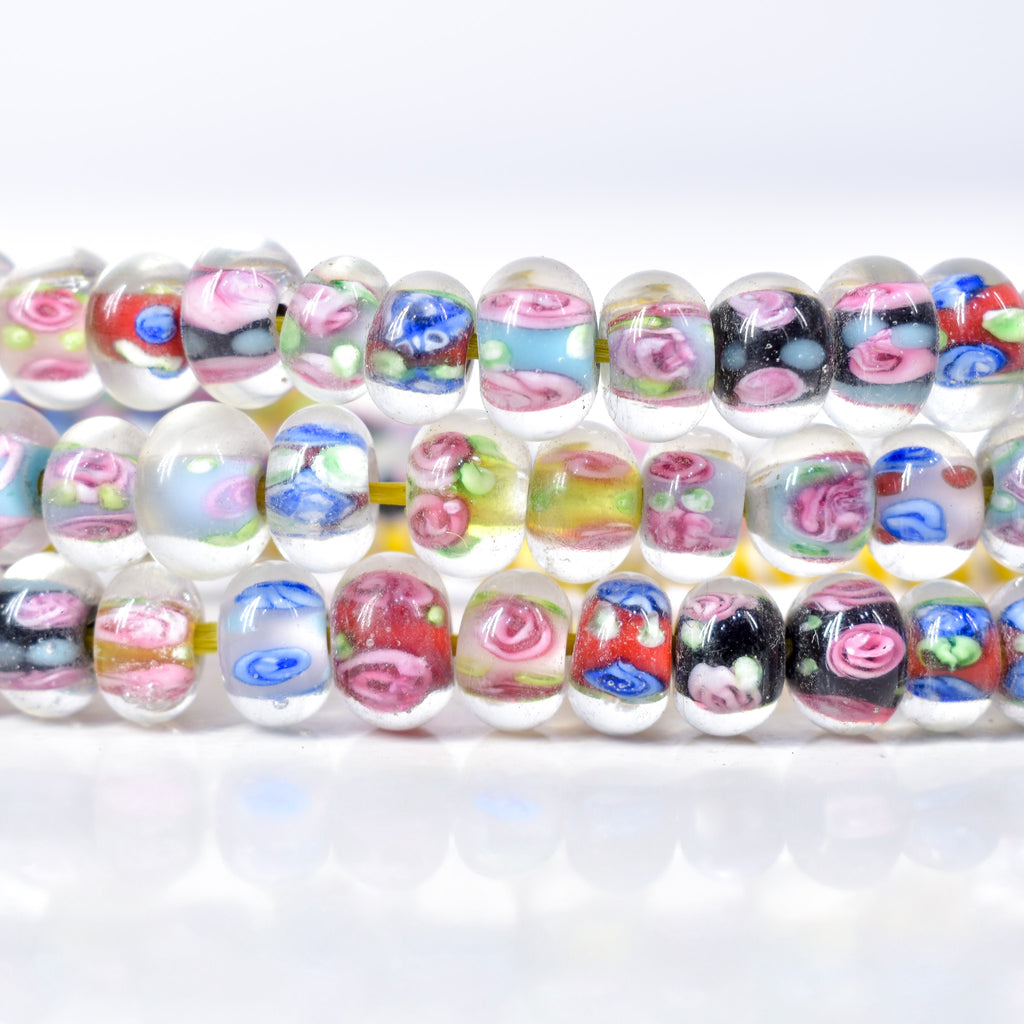 Bohemian Clear Multicolor Middle Trade Beads Czech 36 Inch