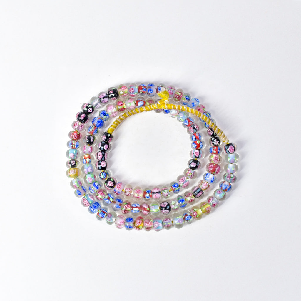 Bohemian Clear Multicolor Middle Trade Beads Czech 36 Inch