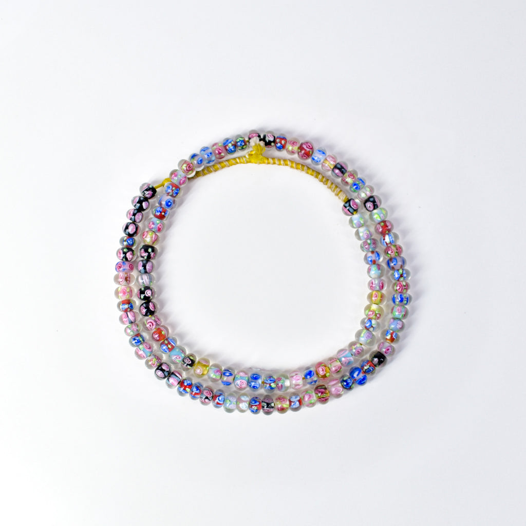 Bohemian Clear Multicolor Middle Trade Beads Czech 36 Inch
