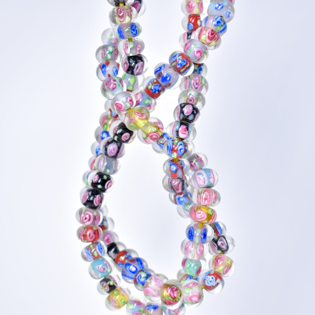 Bohemian Clear Multicolor Middle Trade Beads Czech 36 Inch