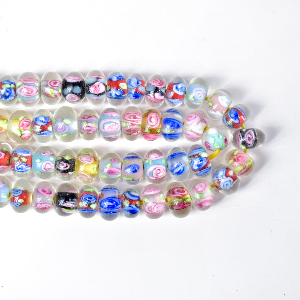 Bohemian Clear Multicolor Middle Trade Beads Czech 36 Inch