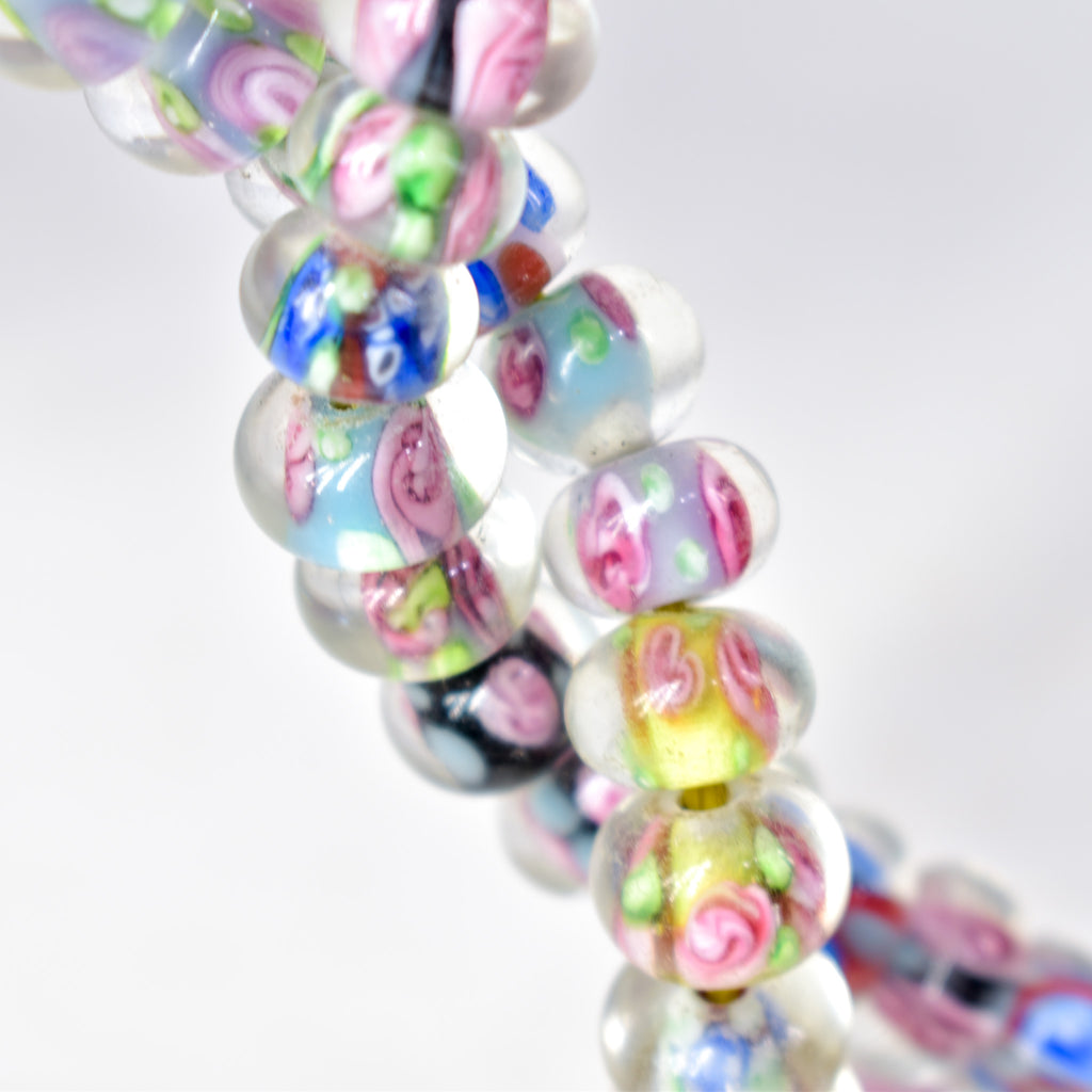Bohemian Clear Multicolor Middle Trade Beads Czech 36 Inch
