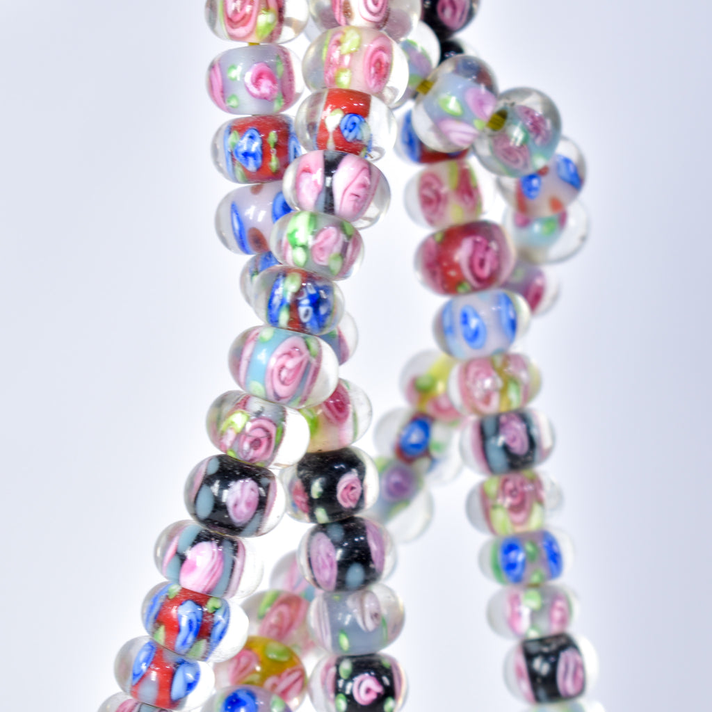 Bohemian Clear Multicolor Middle Trade Beads Czech 36 Inch