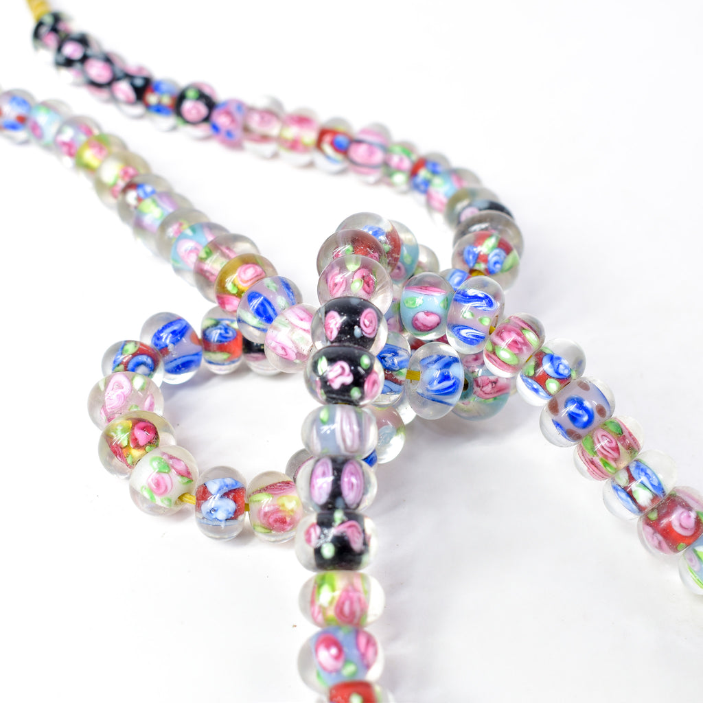 Bohemian Clear Multicolor Middle Trade Beads Czech 36 Inch