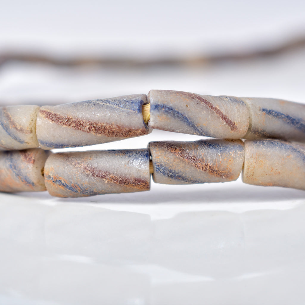 Krobo "Recycled" Powder Glass Trade Beads Gambia 31 Inch