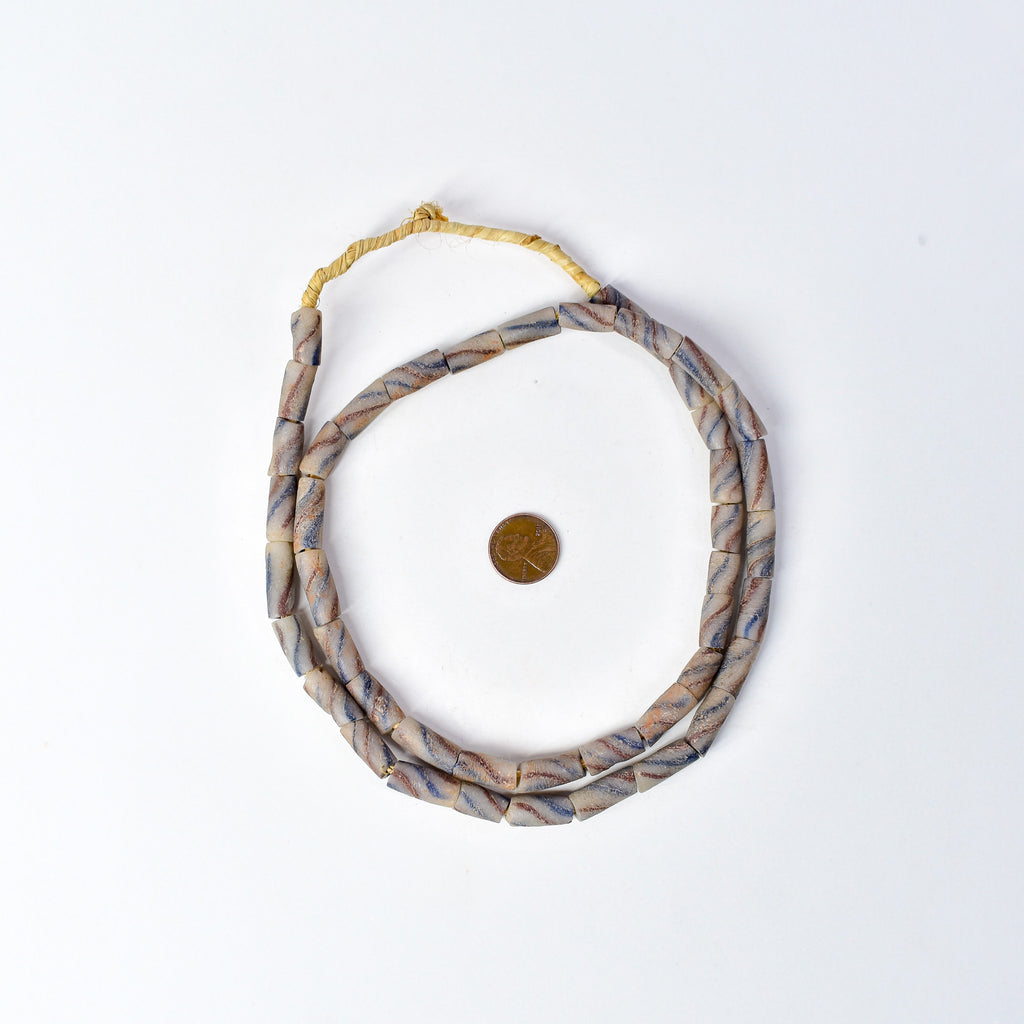 Krobo "Recycled" Powder Glass Trade Beads Gambia 31 Inch
