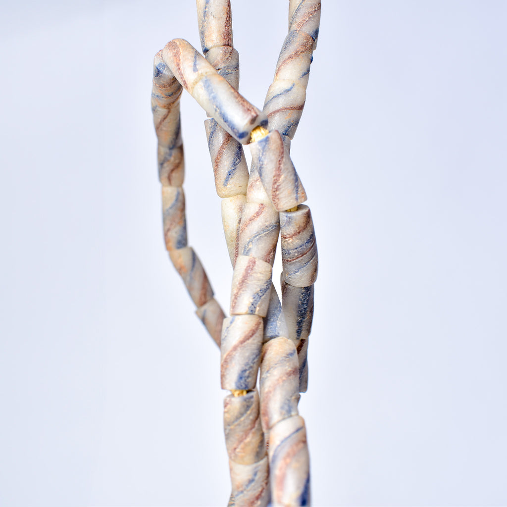 Krobo "Recycled" Powder Glass Trade Beads Gambia 31 Inch