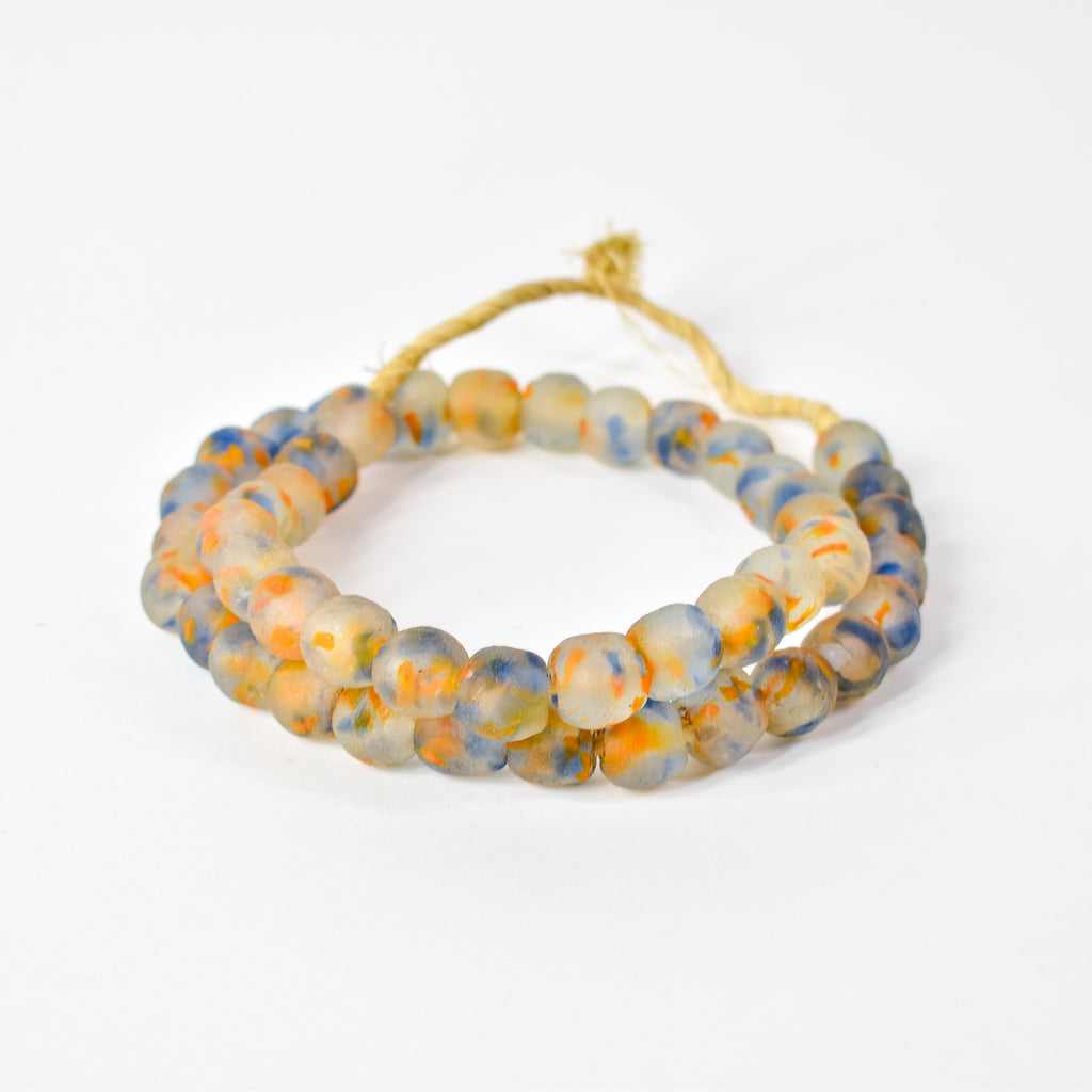 Krobo Recycled Powder Glass Translucent Patterned Trade Beads