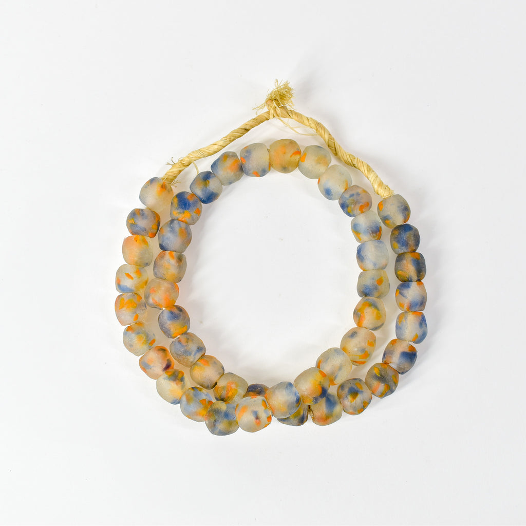 Krobo Recycled Powder Glass Translucent Patterned Trade Beads