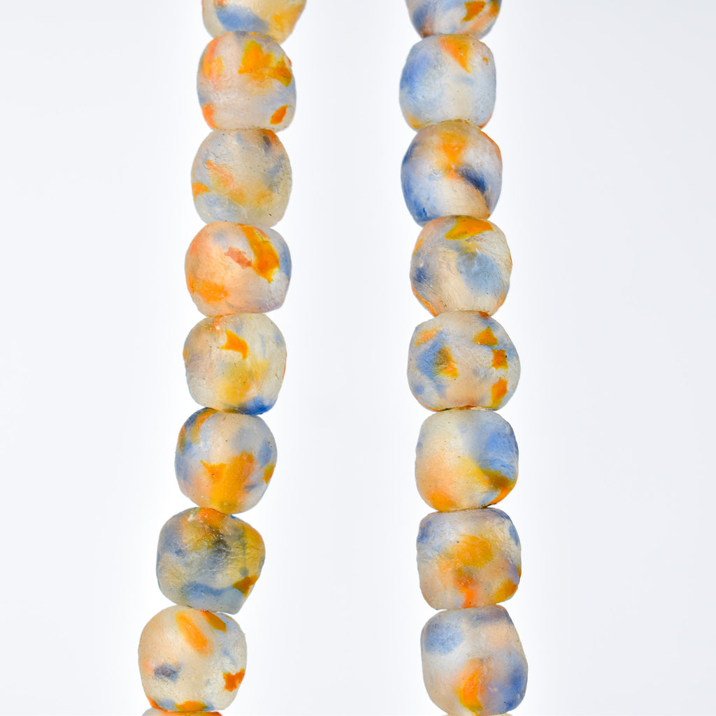 Krobo Recycled Powder Glass Translucent Patterned Trade Beads