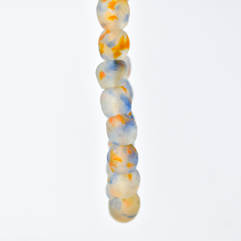 Krobo Recycled Powder Glass Translucent Patterned Trade Beads