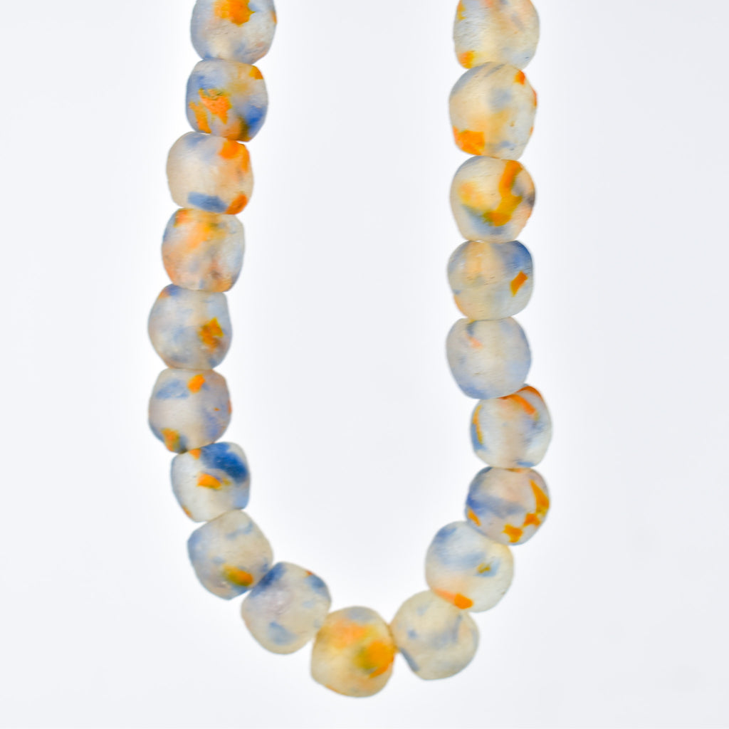 Krobo Recycled Powder Glass Translucent Patterned Trade Beads