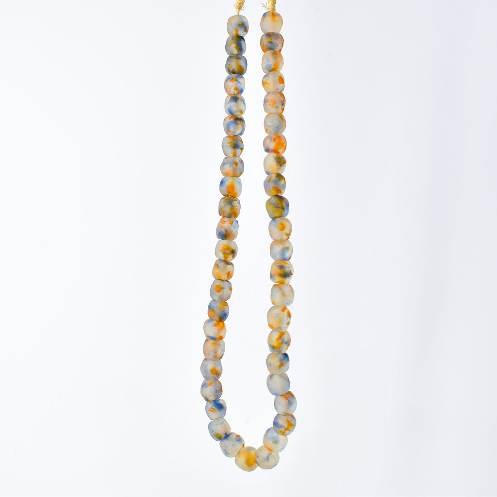 Krobo Recycled Powder Glass Translucent Patterned Trade Beads