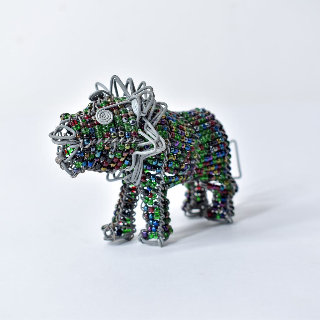 Zulu Beaded Wire Lion South Africa