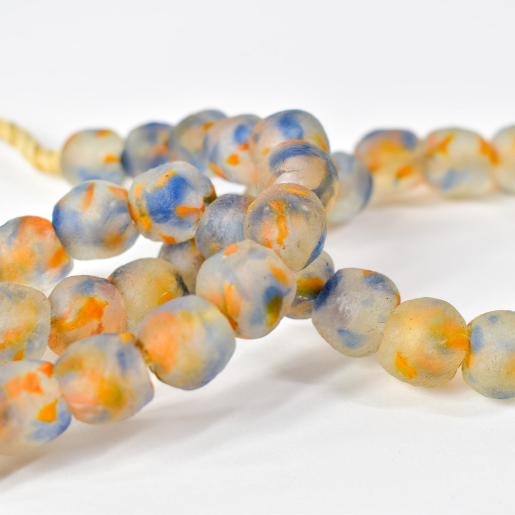Krobo Recycled Powder Glass Translucent Patterned Trade Beads