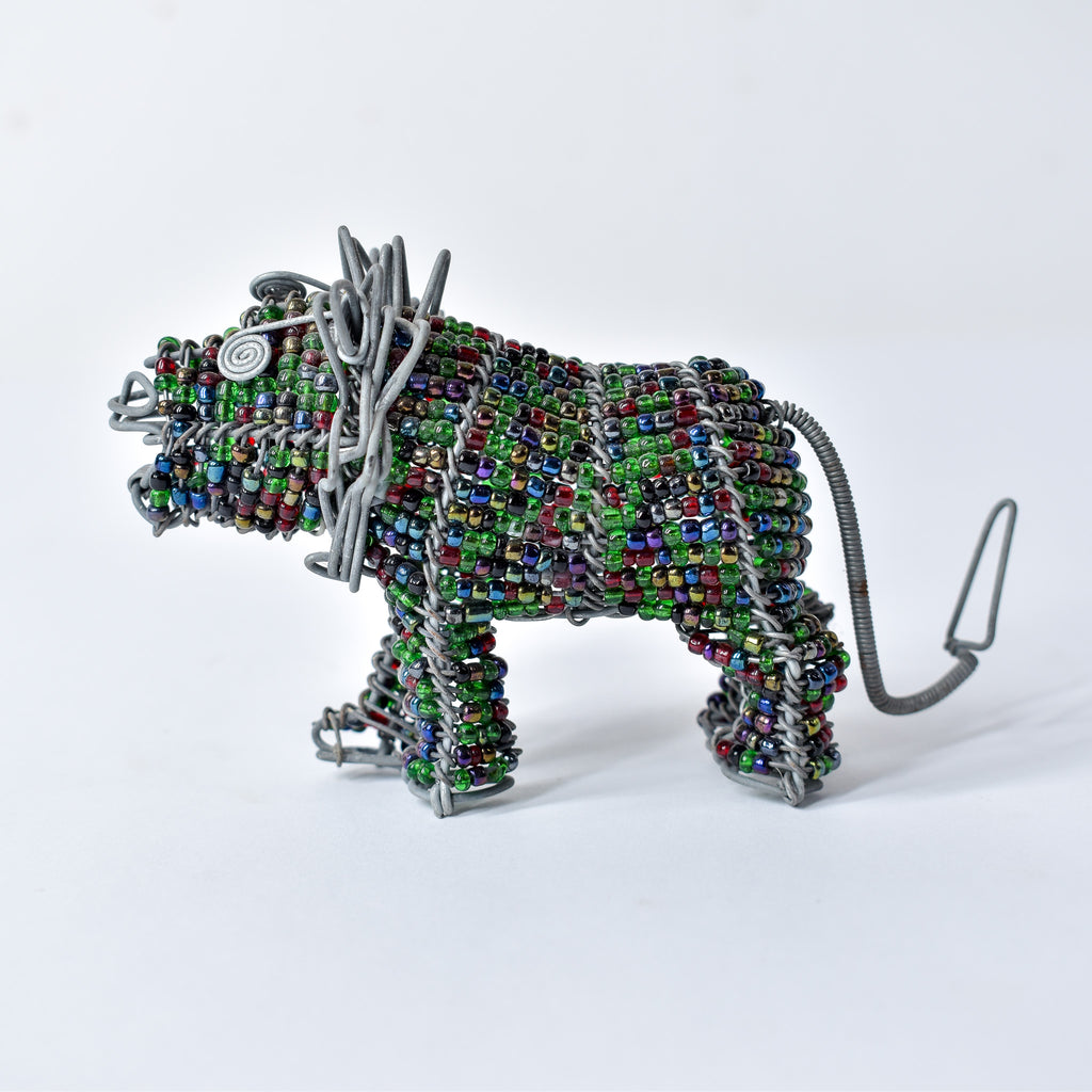 Zulu Beaded Wire Lion South Africa