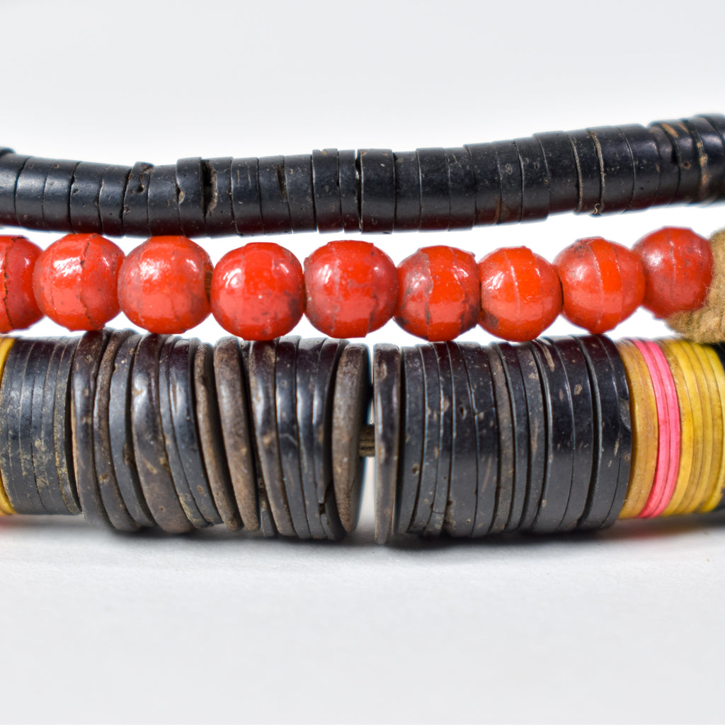 3 Strands Coconut Shell Heishi Beads 30 Inch
