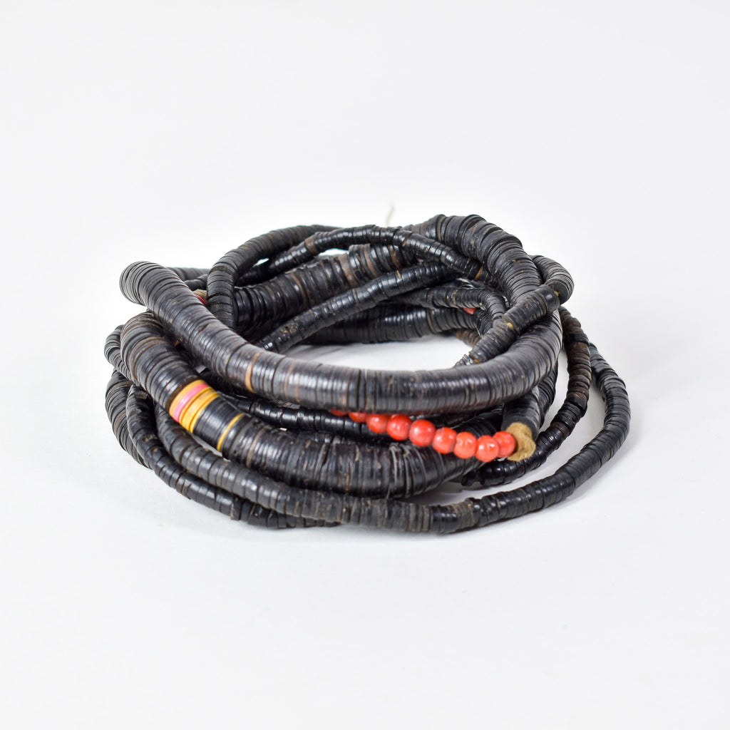 3 Strands Coconut Shell Heishi Beads 30 Inch