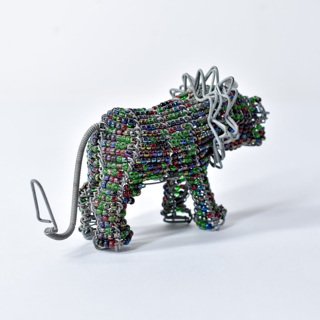 Zulu Beaded Wire Lion South Africa