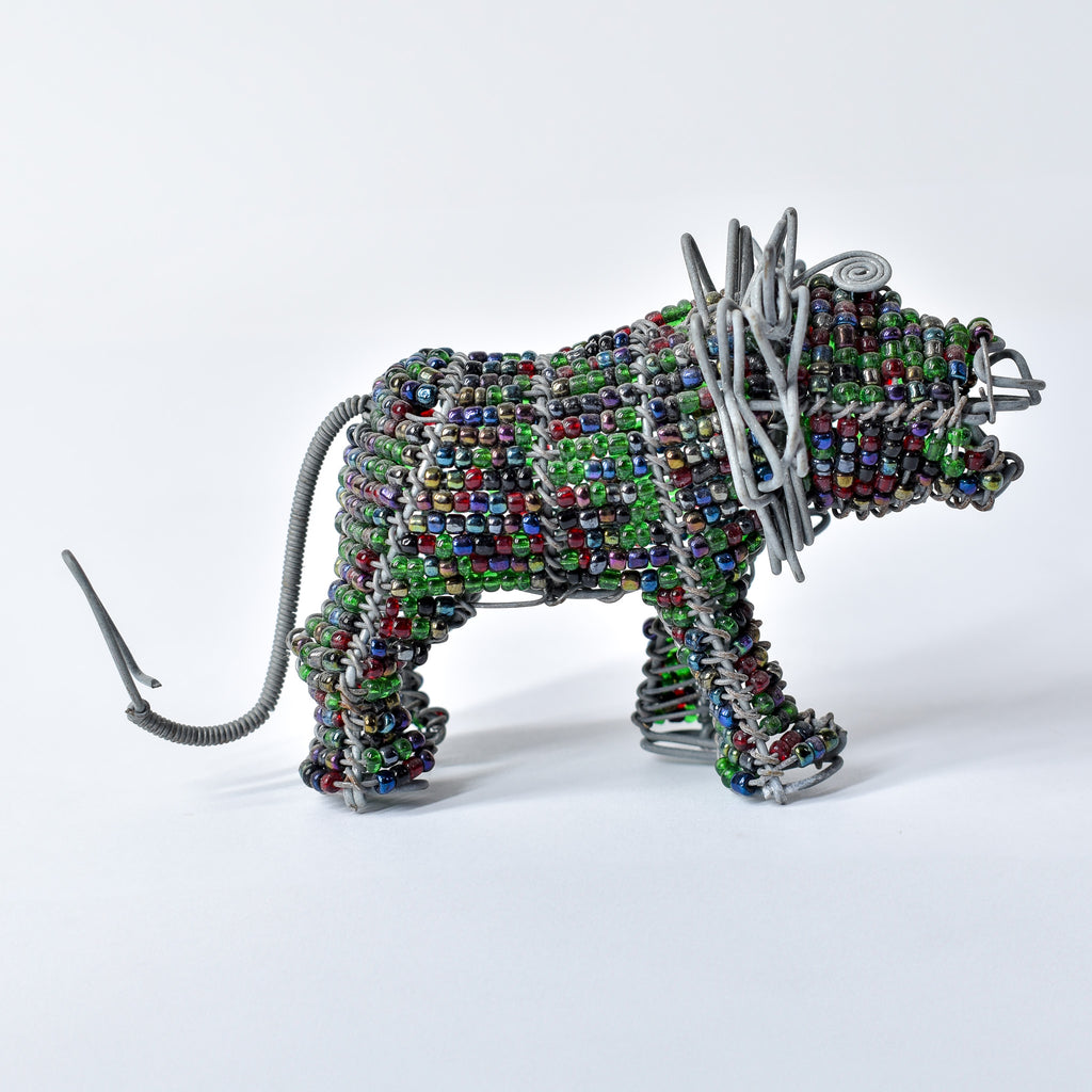 Zulu Beaded Wire Lion South Africa