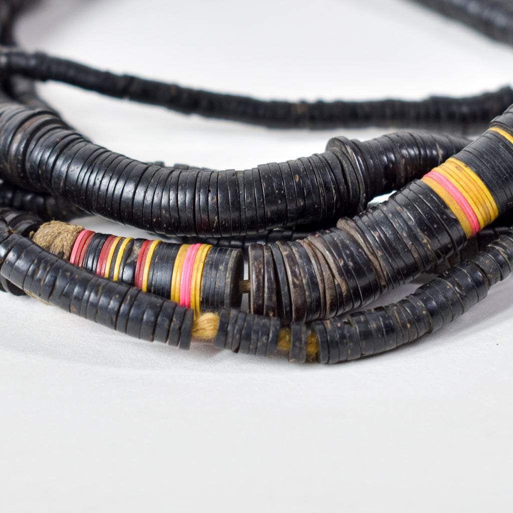 3 Strands Coconut Shell Heishi Beads 30 Inch