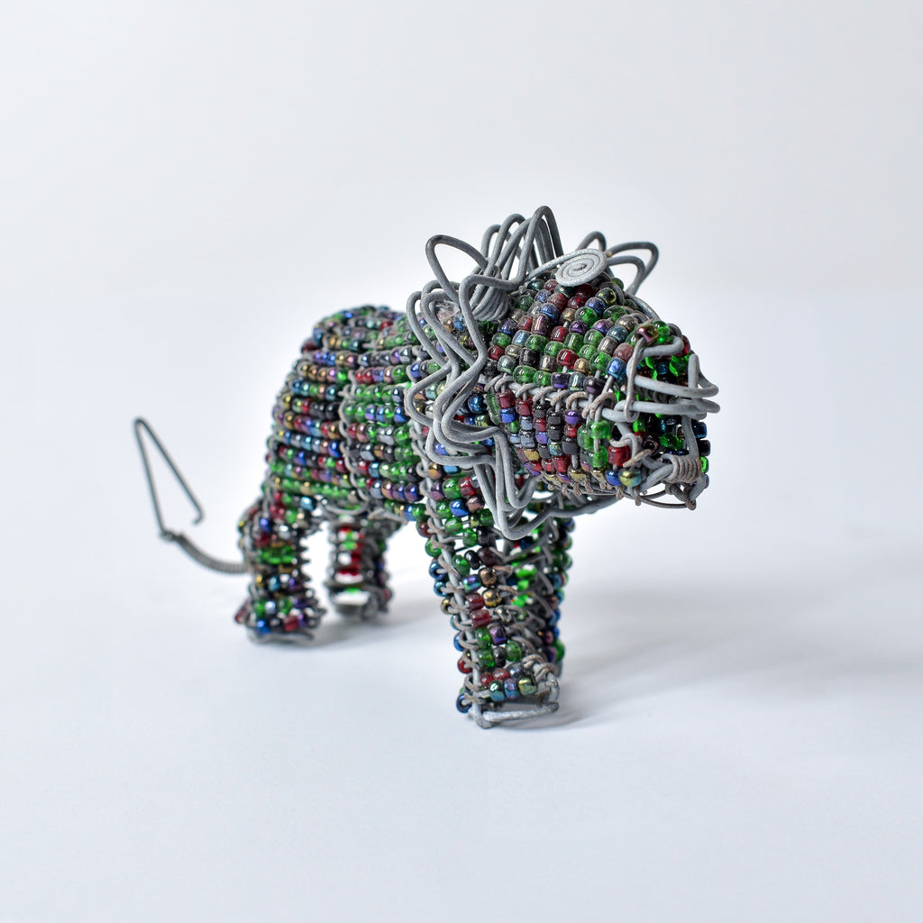 Zulu Beaded Wire Lion South Africa