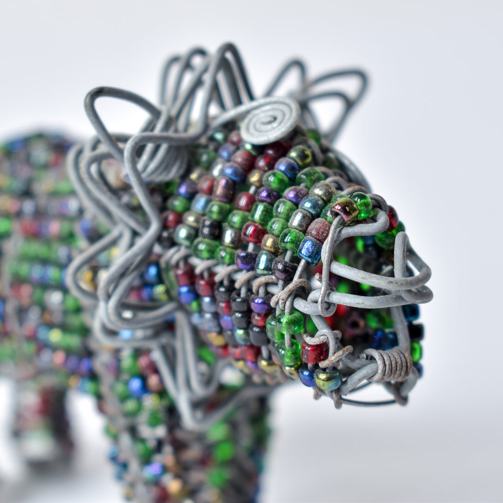 Zulu Beaded Wire Lion South Africa