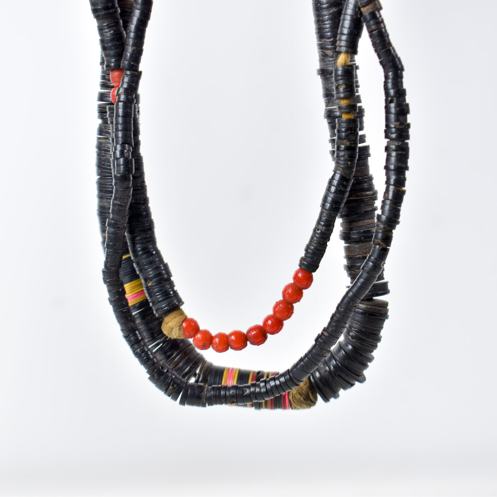 3 Strands Coconut Shell Heishi Beads 30 Inch