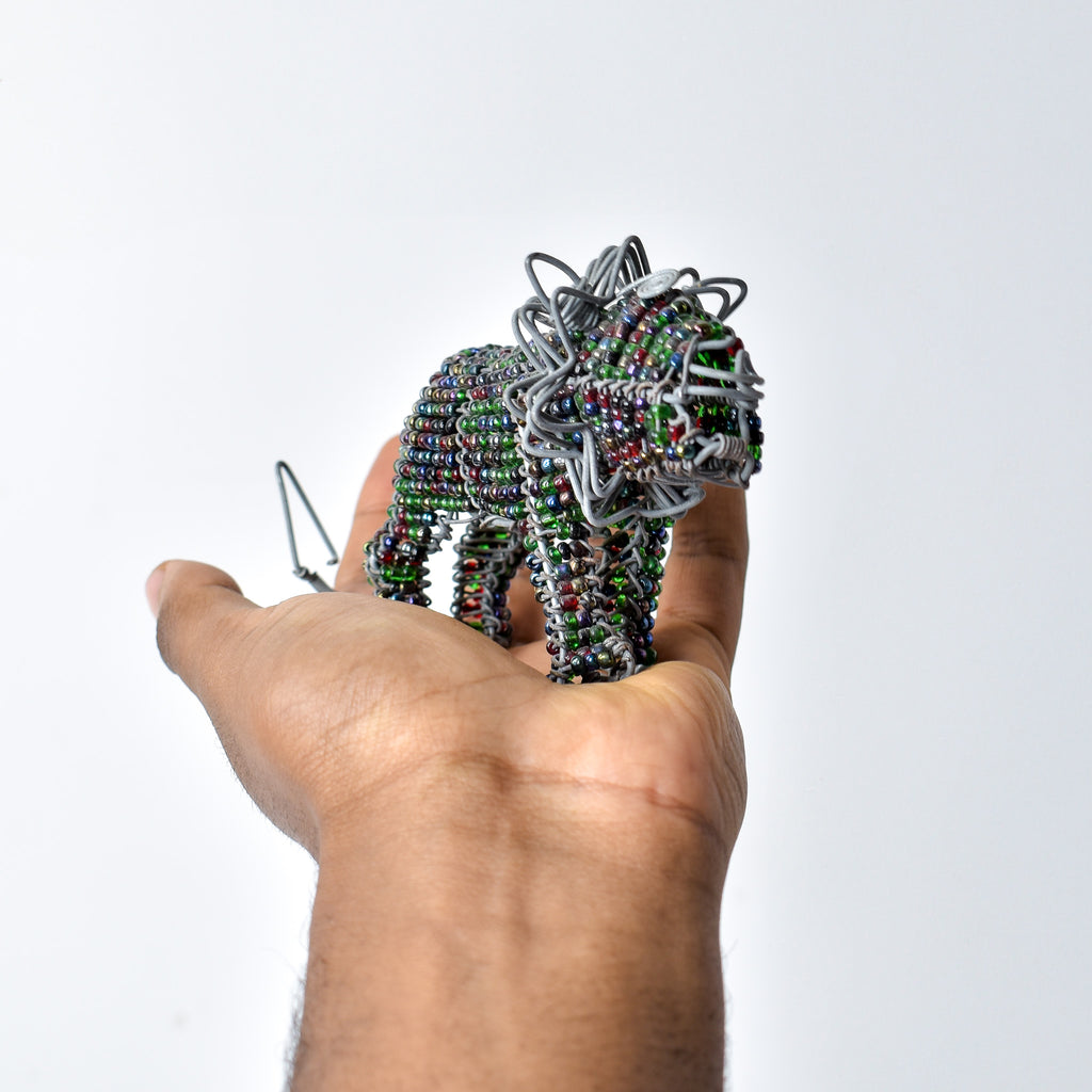 Zulu Beaded Wire Lion South Africa
