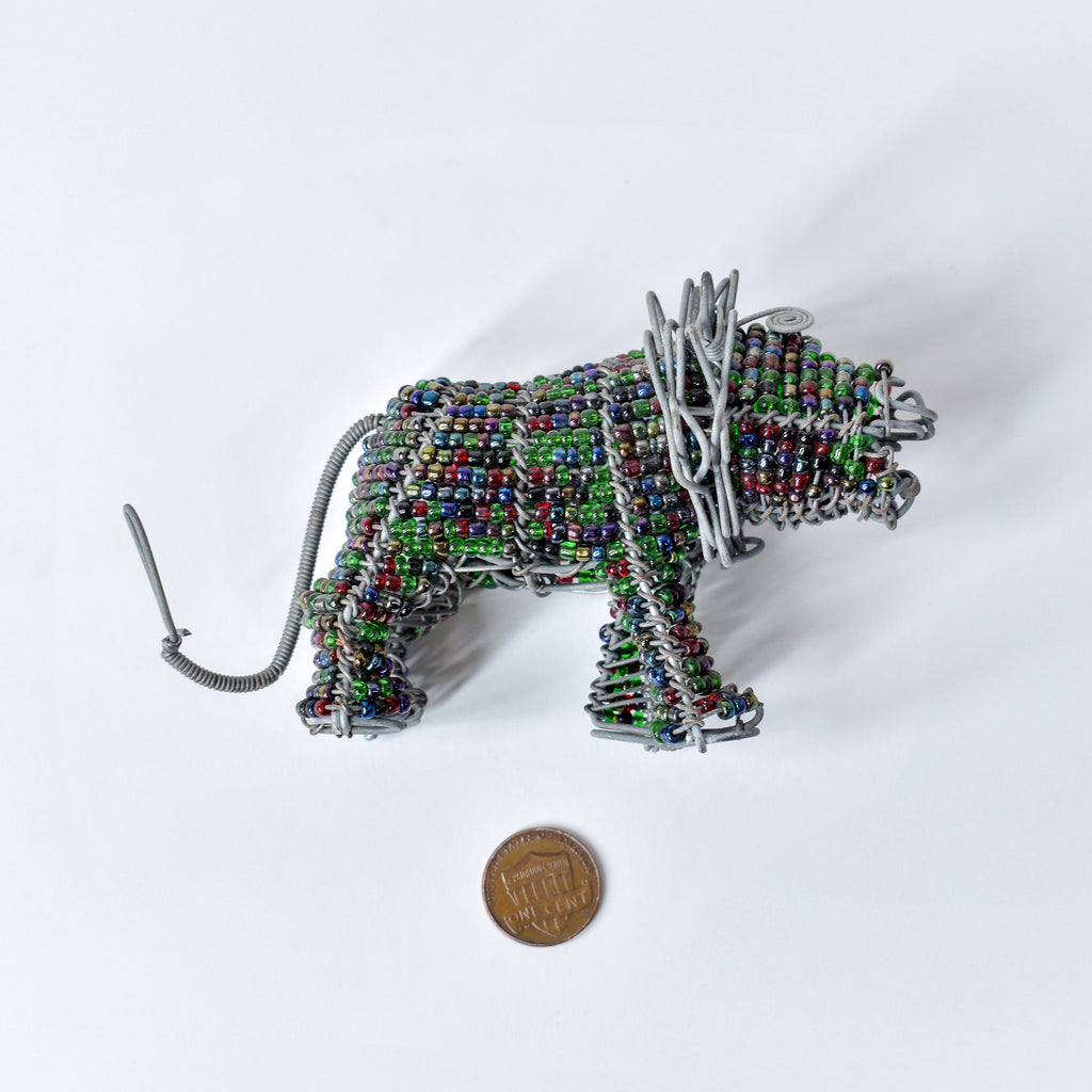 Zulu Beaded Wire Lion South Africa
