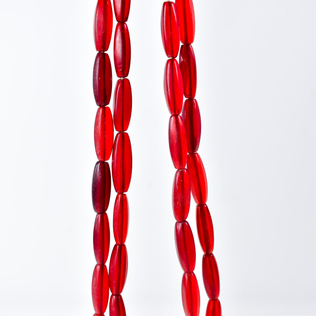 Bohemian Faceted Red Trade Beads Small 32-34 Inch