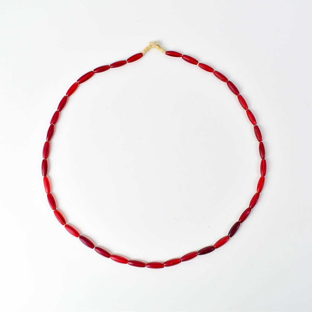 Bohemian Faceted Red Trade Beads Small 32-34 Inch