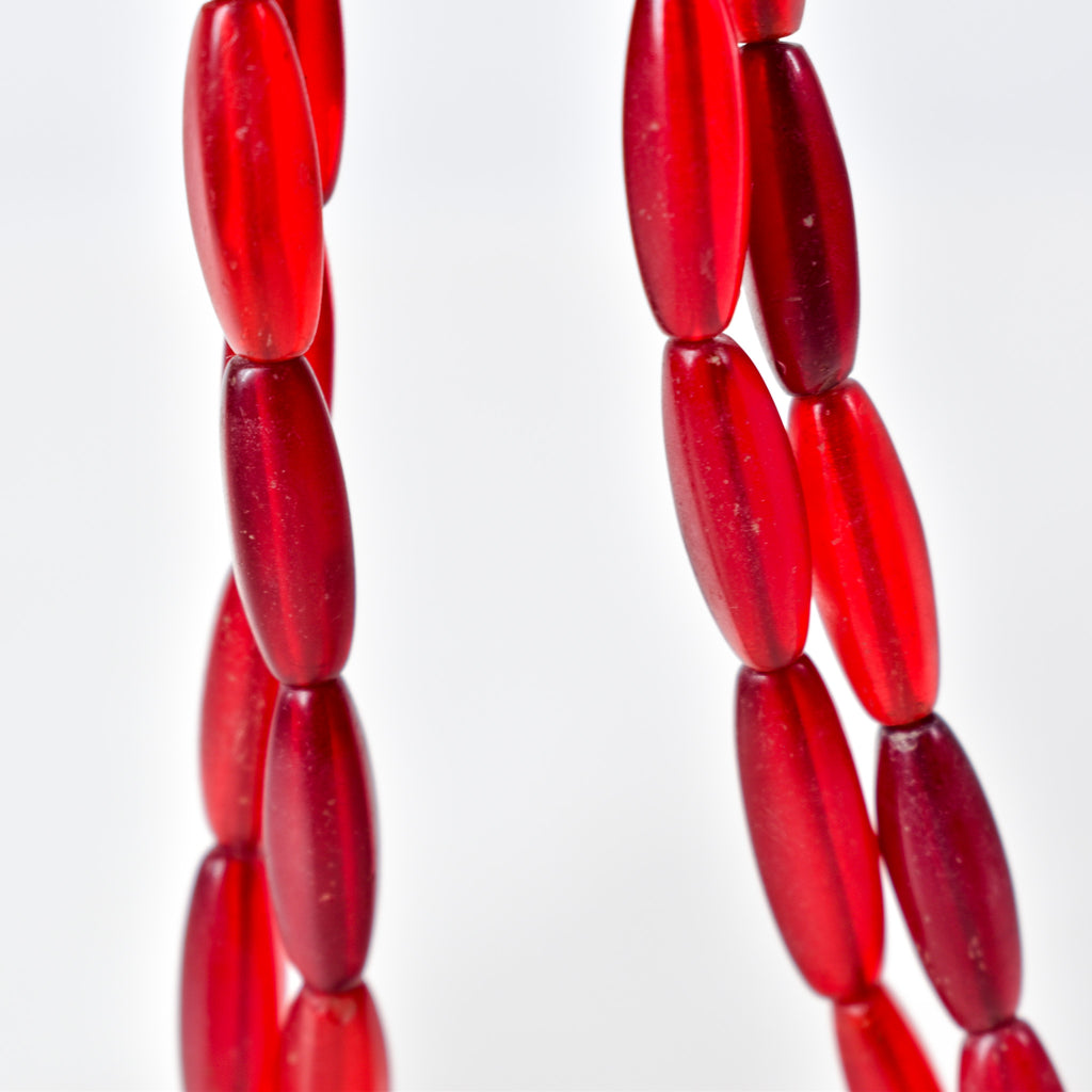 Bohemian Faceted Red Trade Beads Small 32-34 Inch