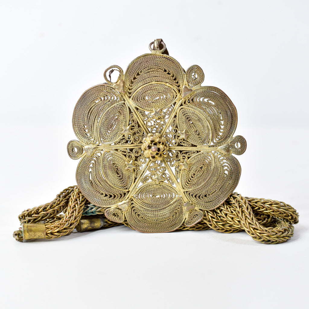 Yoruba Gilded Brass Necklace Nigeria 30 Inch