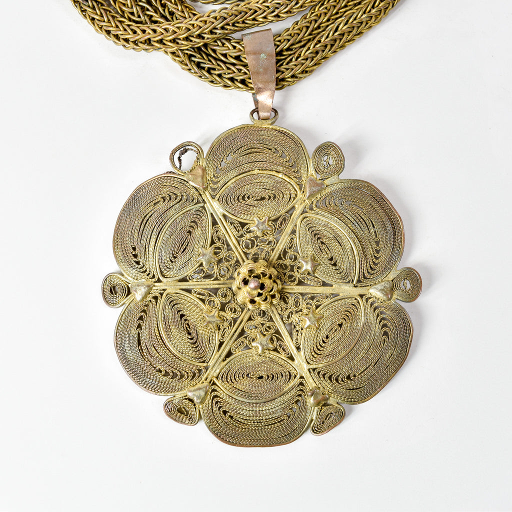 Yoruba Gilded Brass Necklace Nigeria 30 Inch