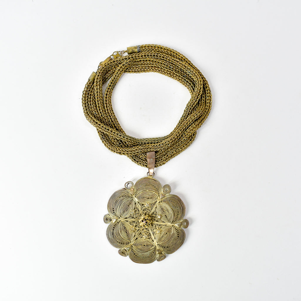 Yoruba Gilded Brass Necklace Nigeria 30 Inch