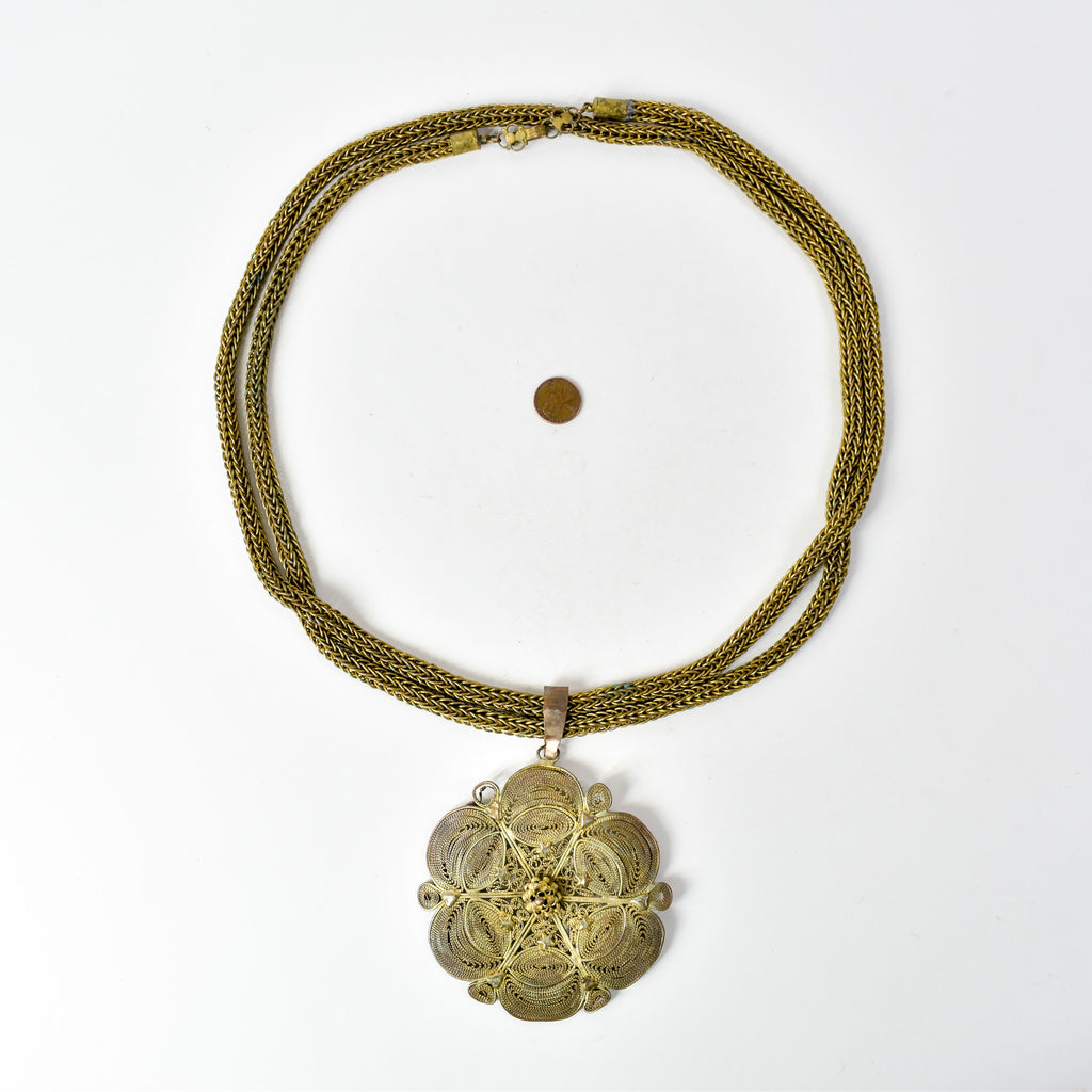 Yoruba Gilded Brass Necklace Nigeria 30 Inch