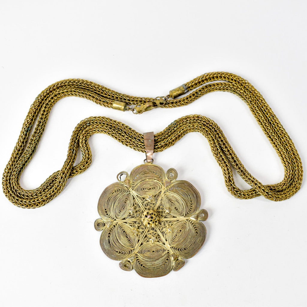 Yoruba Gilded Brass Necklace Nigeria 30 Inch