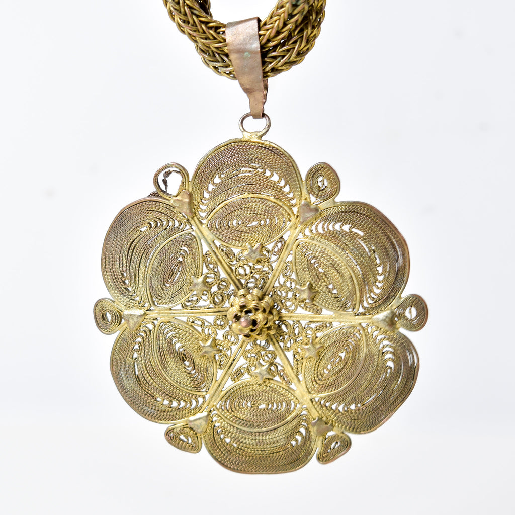 Yoruba Gilded Brass Necklace Nigeria 30 Inch