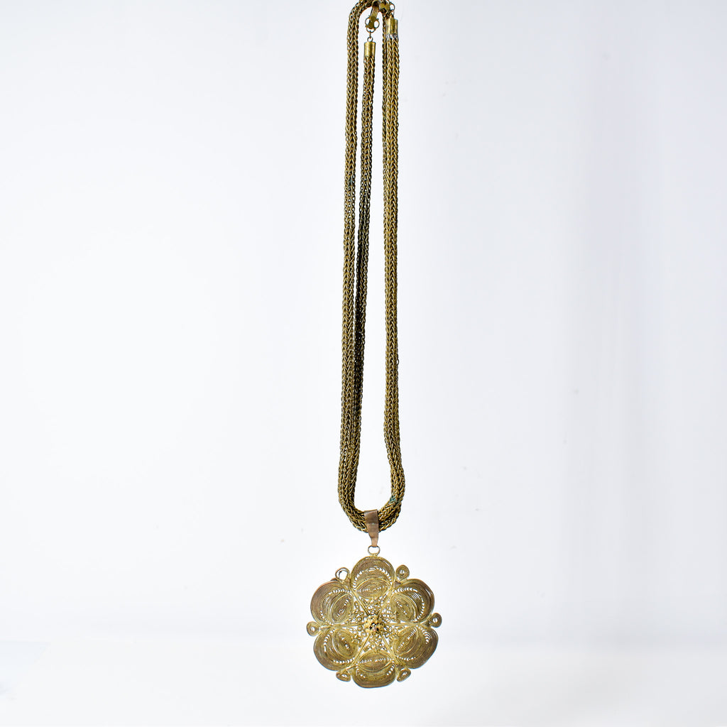 Yoruba Gilded Brass Necklace Nigeria 30 Inch