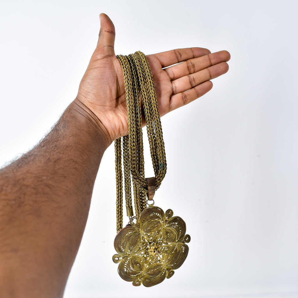 Yoruba Gilded Brass Necklace Nigeria 30 Inch